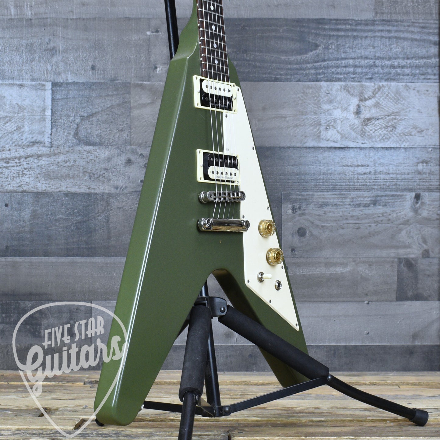 Pre-Owned Gibson Flying V Tribute - Satin Olive Drab with Hardshell Case