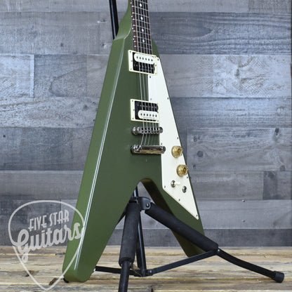 Pre-Owned Gibson Flying V Tribute - Satin Olive Drab with Hardshell Case