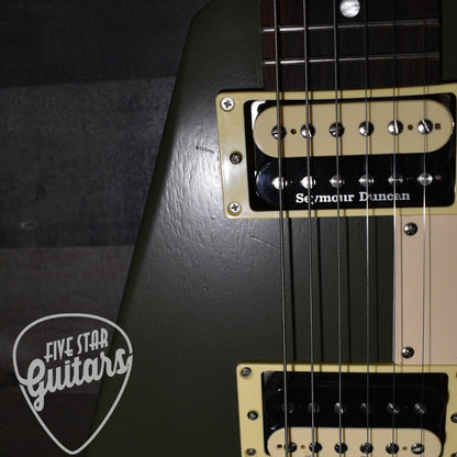 Pre-Owned Gibson Flying V Tribute - Satin Olive Drab with Hardshell Case