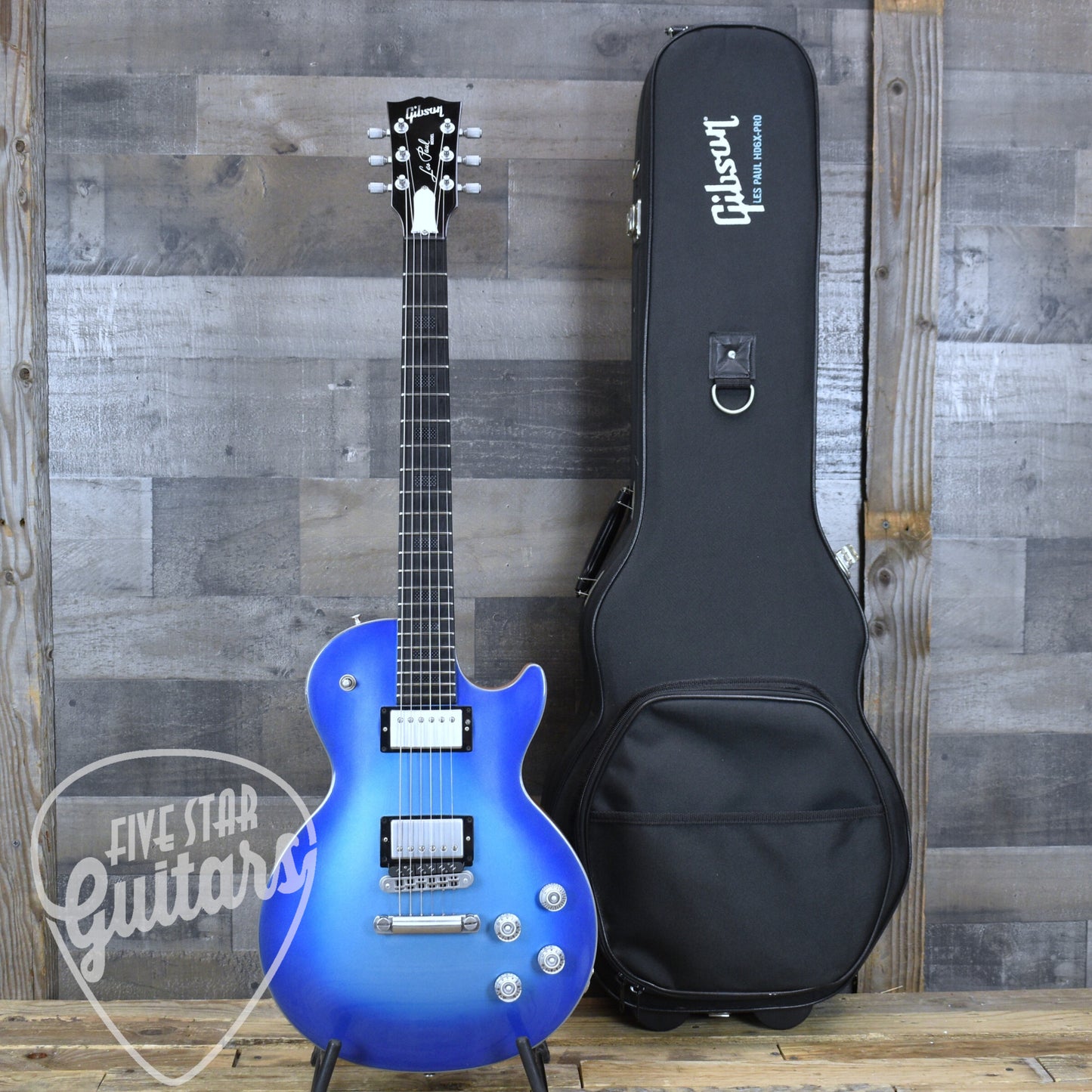 Pre-Owned Gibson Les Paul HD6.X-Pro - Blue Metallic with Hardshell Case and Brain