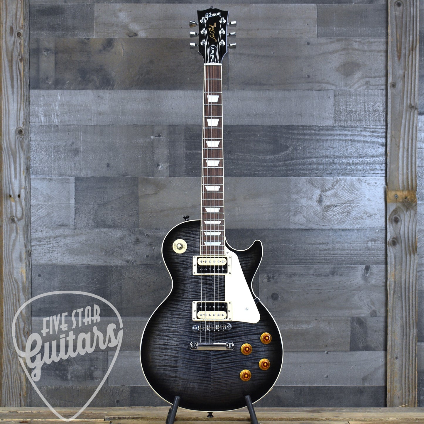 Pre-Owned Gibson Les Paul Traditional Pro V - Transparent Ebony Burst with Hardshell Case