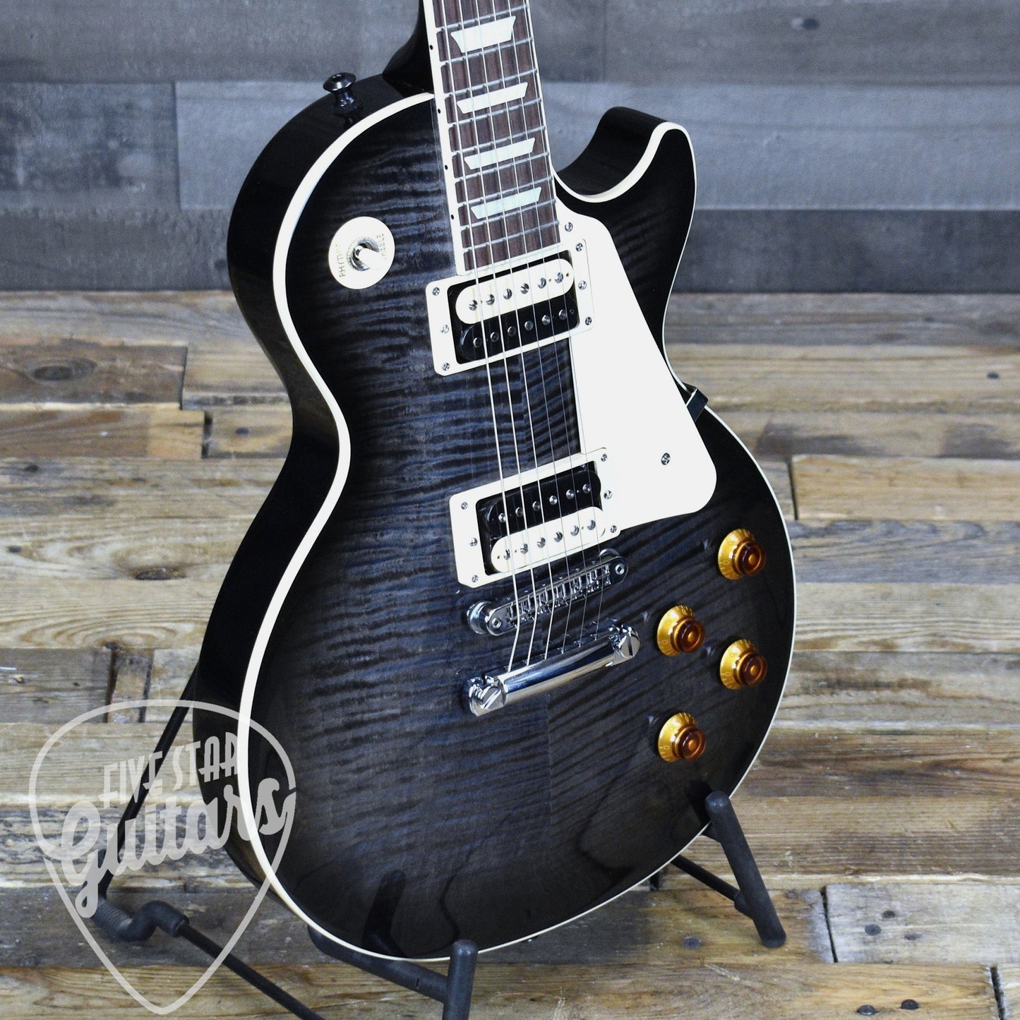 Pre-Owned Gibson Les Paul Traditional Pro V - Transparent Ebony Burst with Hardshell Case