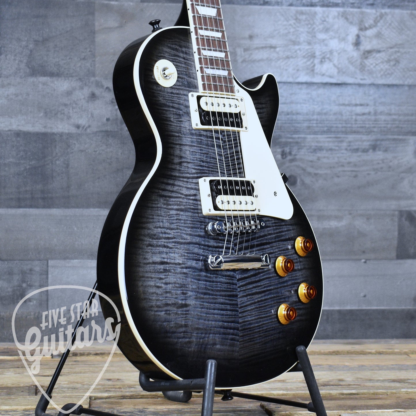 Pre-Owned Gibson Les Paul Traditional Pro V - Transparent Ebony Burst with Hardshell Case