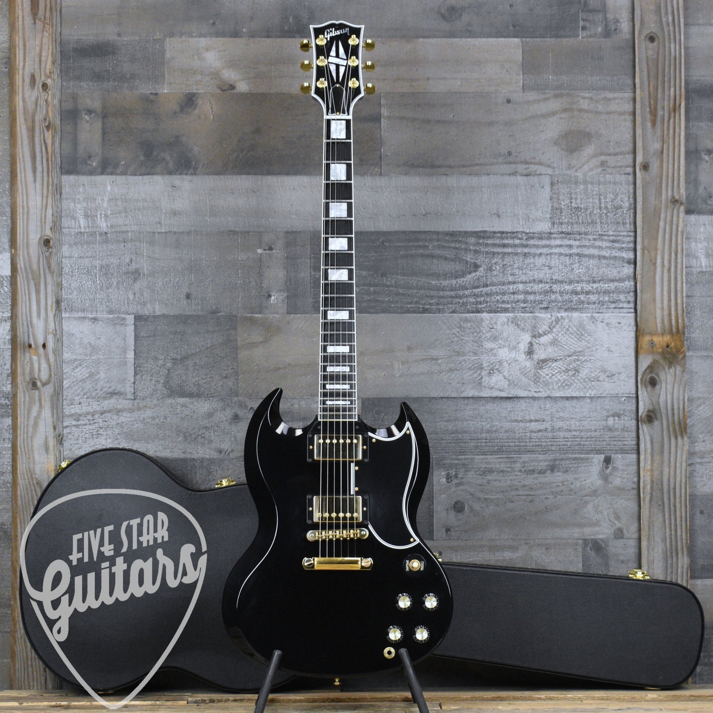 Pre-Owned Gibson SG Custom (Demo Shop) - Ebony with Hard Shell Case