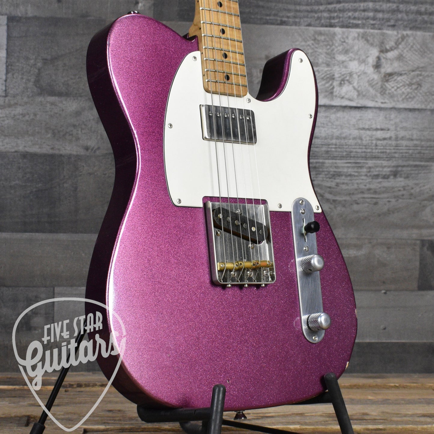 Pre-Owned LsL Instruments Bad Bone 1-Purple Sparkle  Relic with Hardshell Case