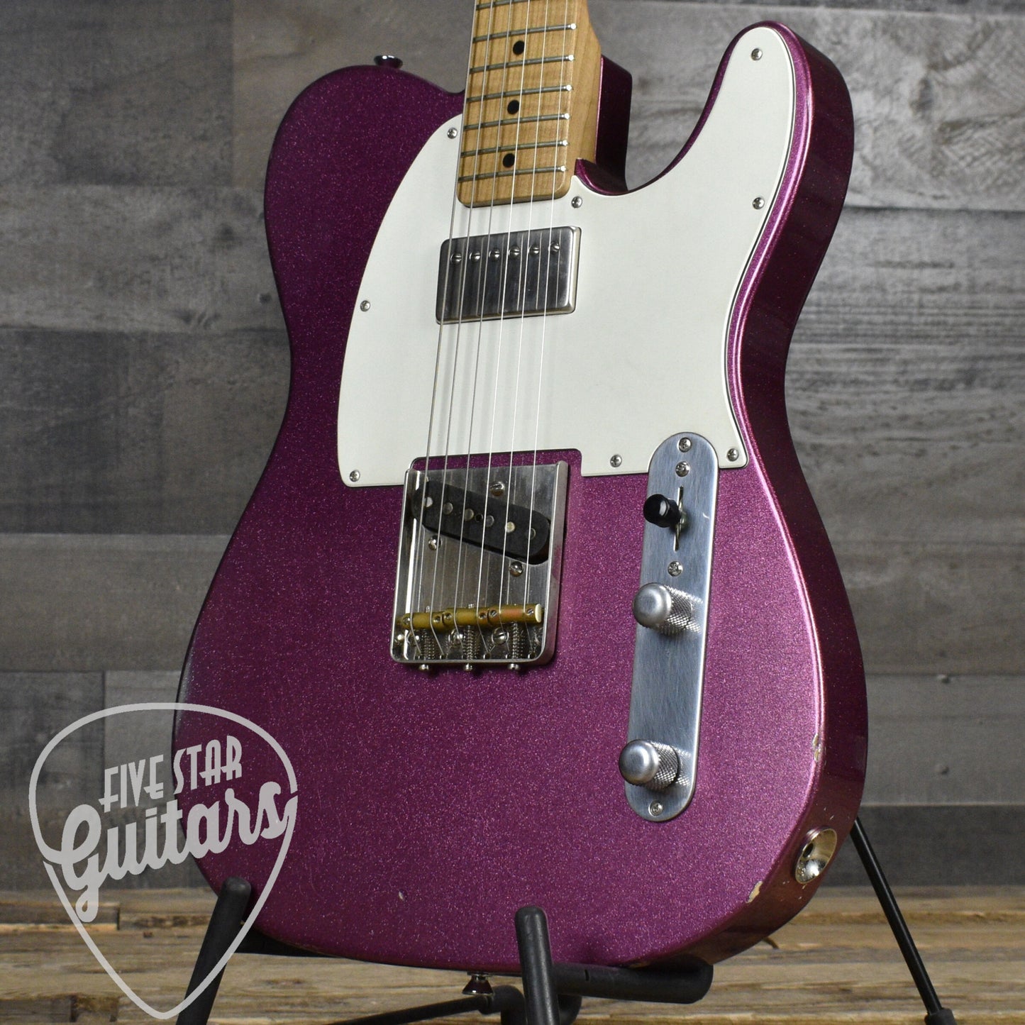 Pre-Owned LsL Instruments Bad Bone 1-Purple Sparkle  Relic with Hardshell Case