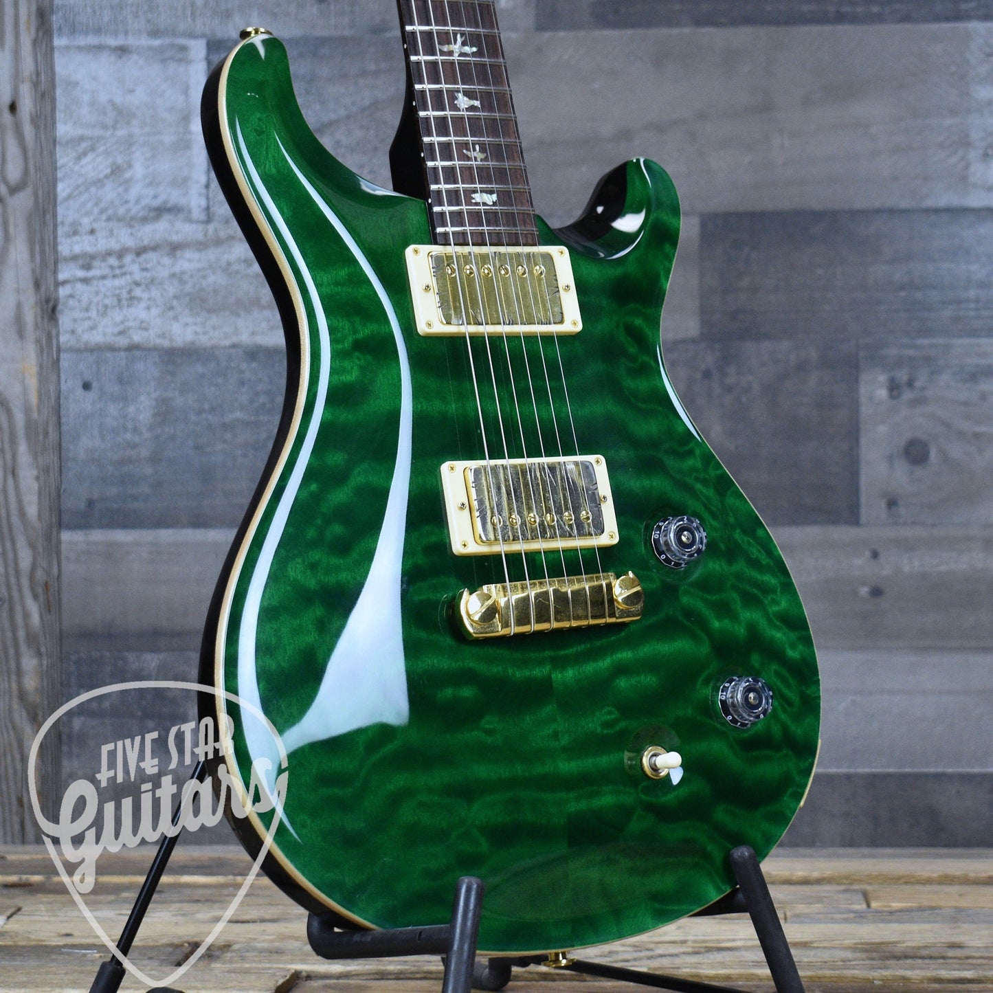 Pre-Owned PRS Custom 22 Stoptail 20th Anniversary - Emerald Green with Hard Shell Case