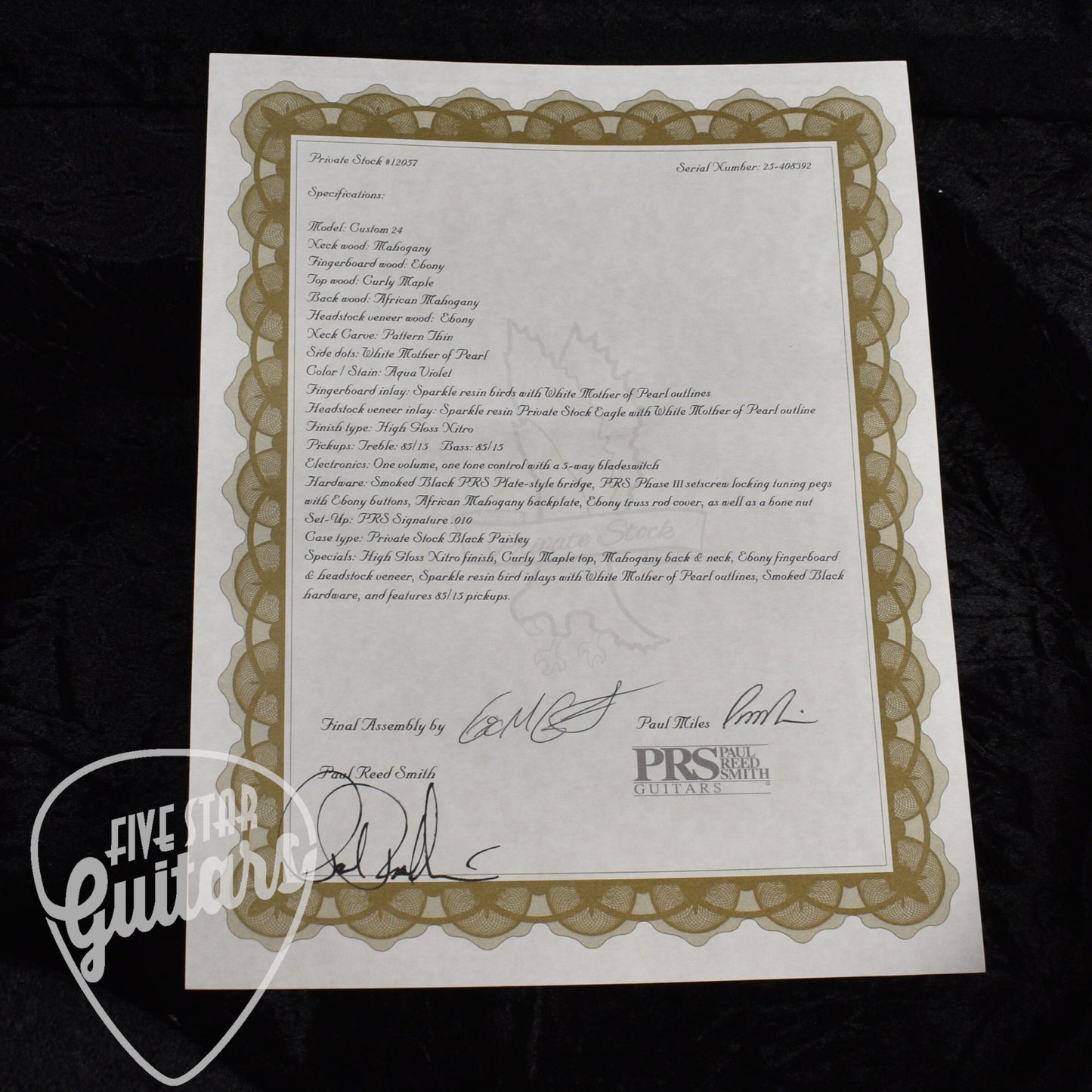 Pre-Owned Paul Reed Smith Private Stock Custom 24 - Aqua Violet with PRS Hard Shell Case