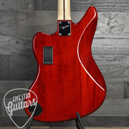Pre-Owned Squier Vintage Modified Jaguar Bass - Crimson Red Trasparent