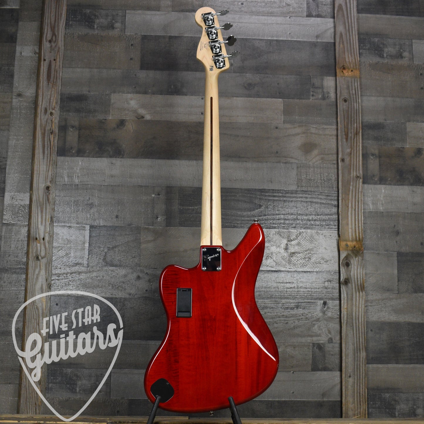 Pre-Owned Squier Vintage Modified Jaguar Bass - Crimson Red Trasparent