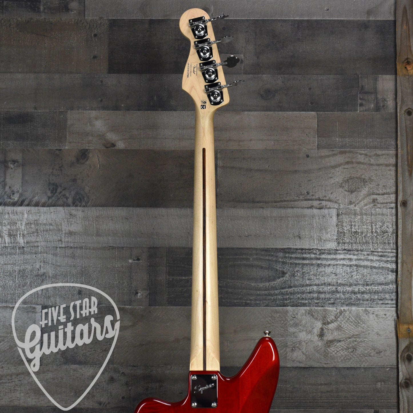 Pre-Owned Squier Vintage Modified Jaguar Bass - Crimson Red Trasparent