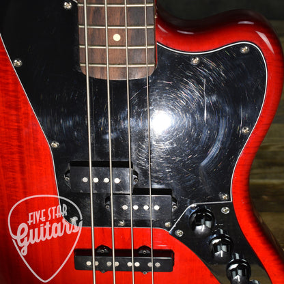 Pre-Owned Squier Vintage Modified Jaguar Bass - Crimson Red Trasparent