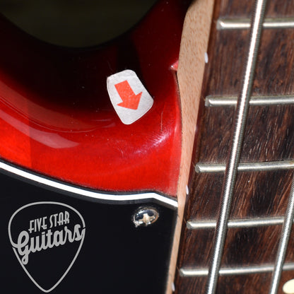 Pre-Owned Squier Vintage Modified Jaguar Bass - Crimson Red Trasparent
