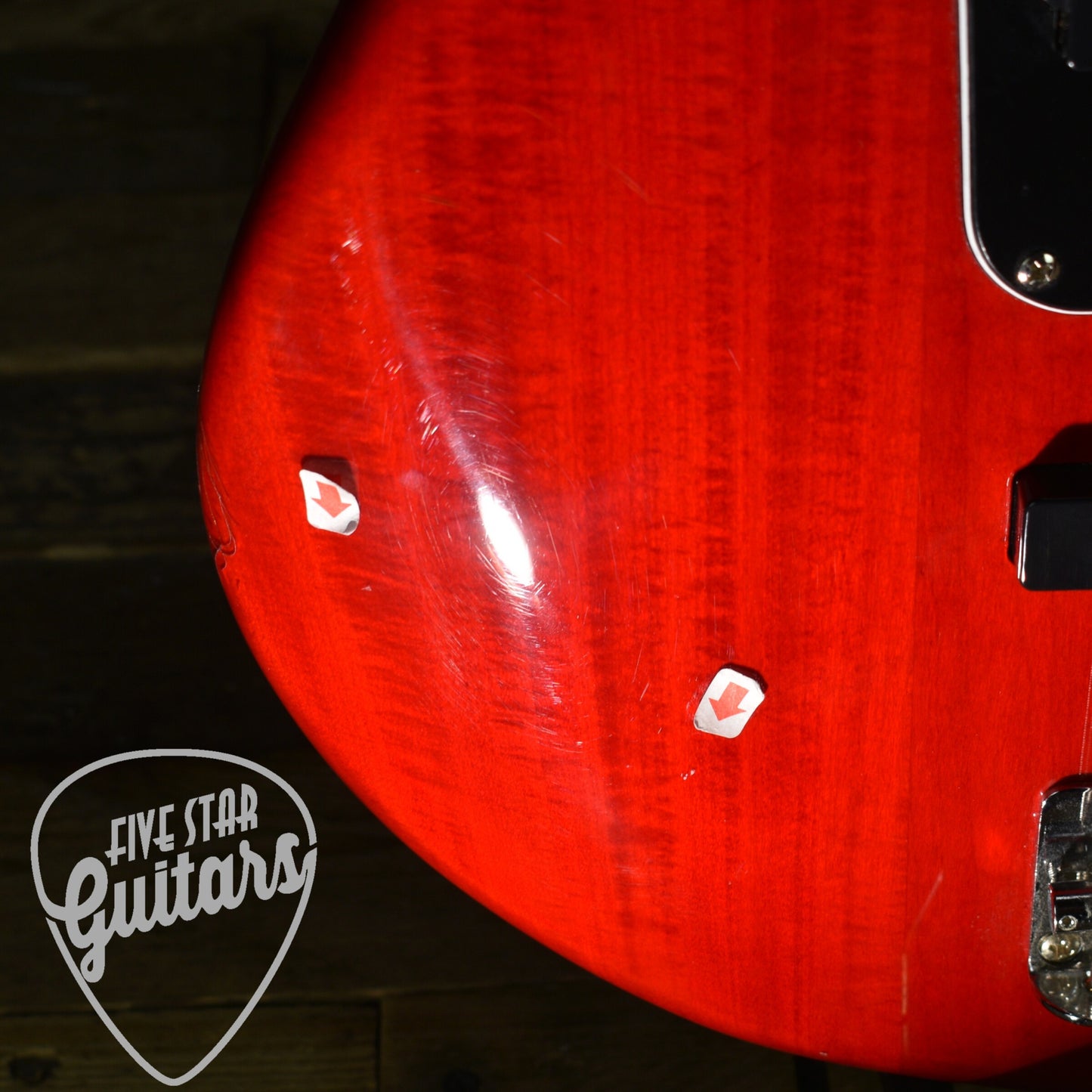 Pre-Owned Squier Vintage Modified Jaguar Bass - Crimson Red Trasparent