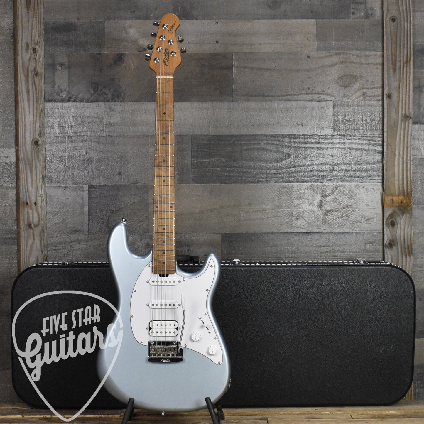 Pre-Owned Sterling by Music Man Cutlass - Firemist Silver with Hard Shell Case