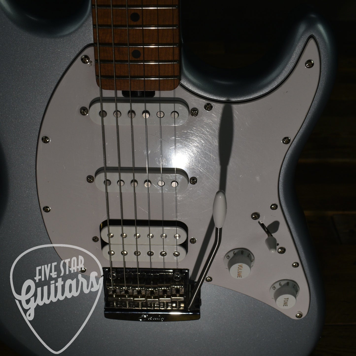 Pre-Owned Sterling by Music Man Cutlass - Firemist Silver with Hard Shell Case