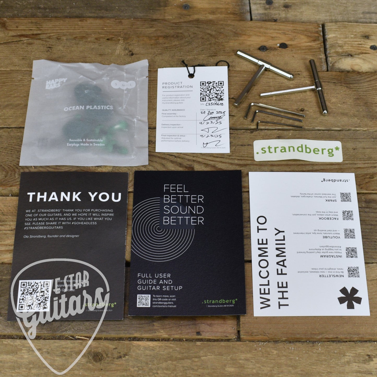 Pre-Owned Strandberg Boden Original N2.7 - Black Denim Burst Satin with Gigbag