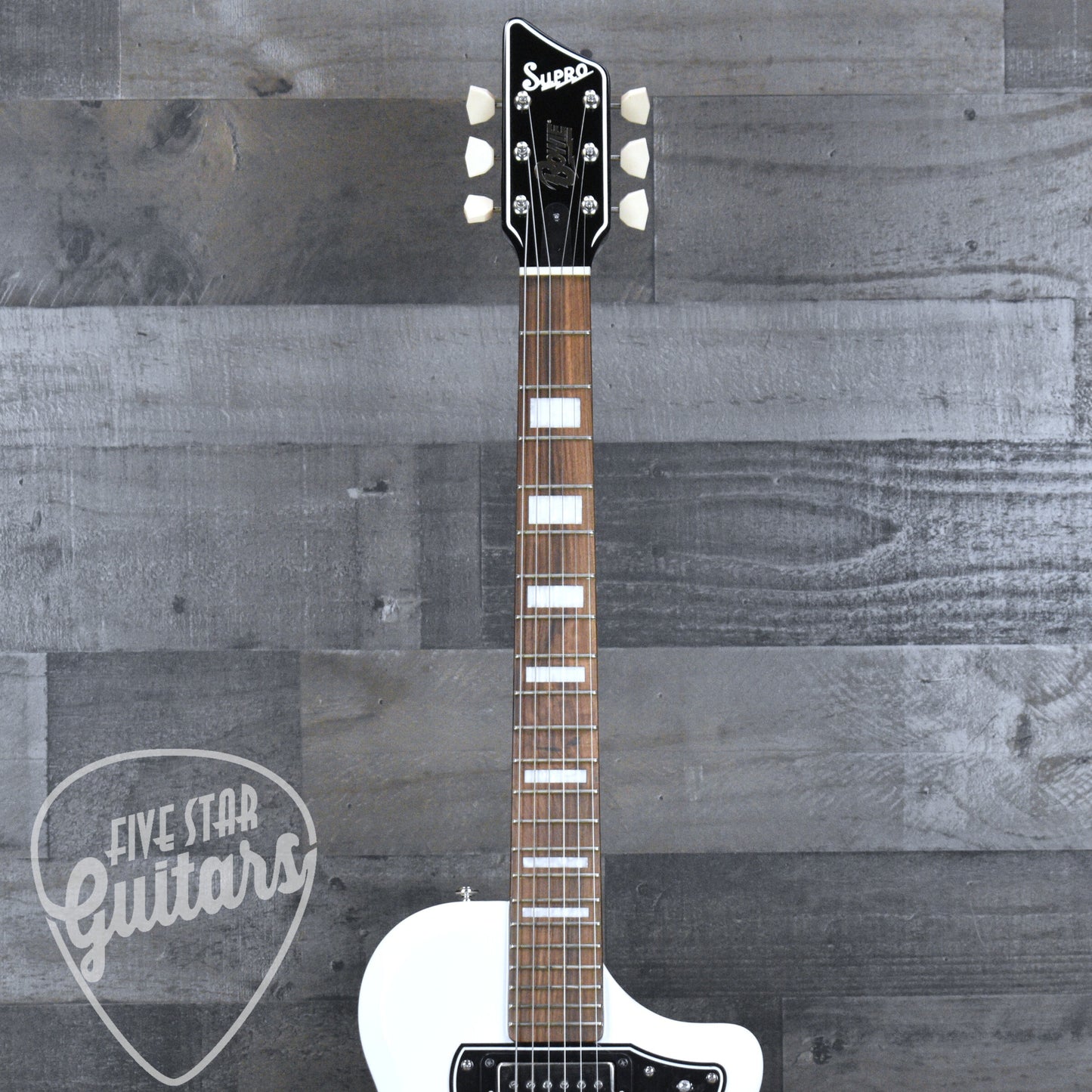 Pre-Owned Supro 1224DBHT Limited Edition David Bowie 1961 Dual Tone Hardtail - White with Hardshell Case