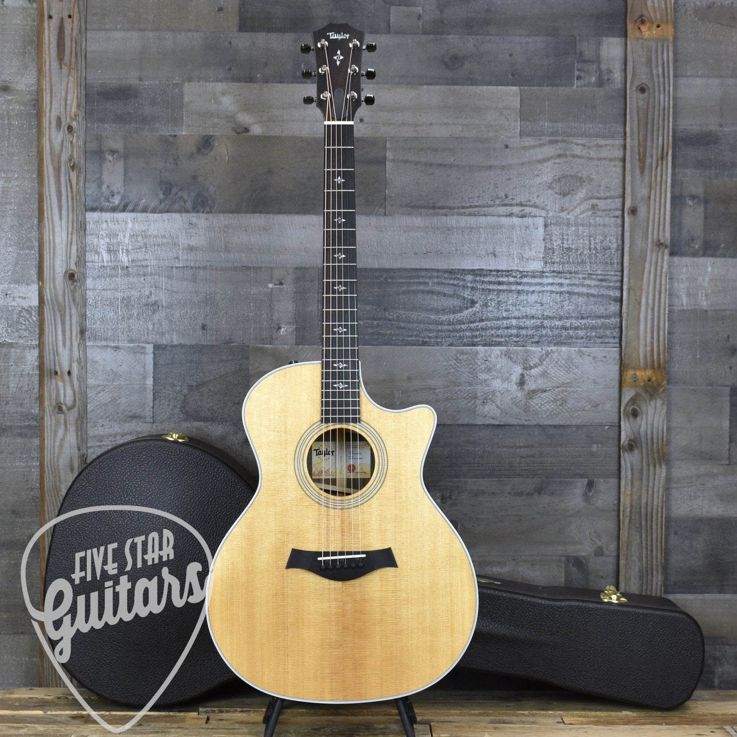 Pre-Owned Taylor Custom 414ce Grand Auditorium - Natural with Hard Shell Case - Five Star Select