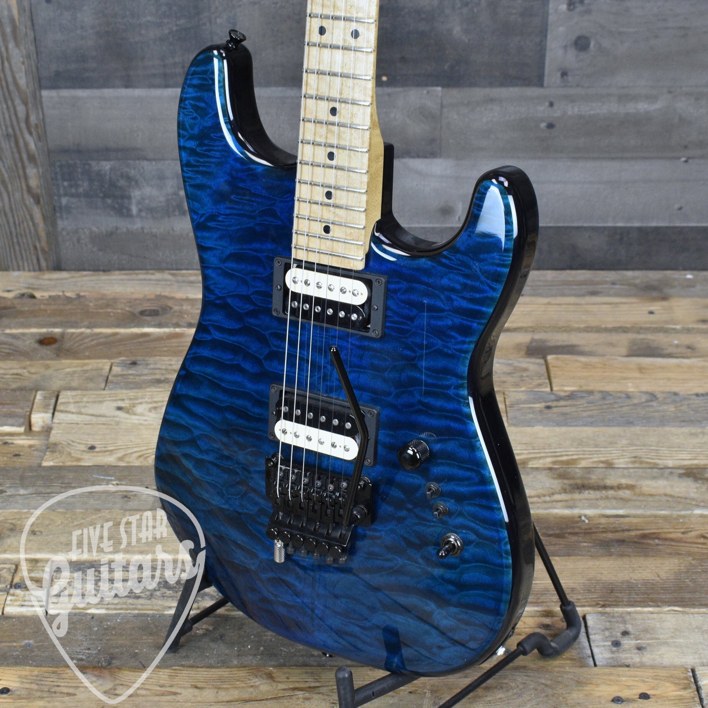 Pre-Owned Wayne Guitars Exotic Rock Legend #347 - Blue with Hardshell Case