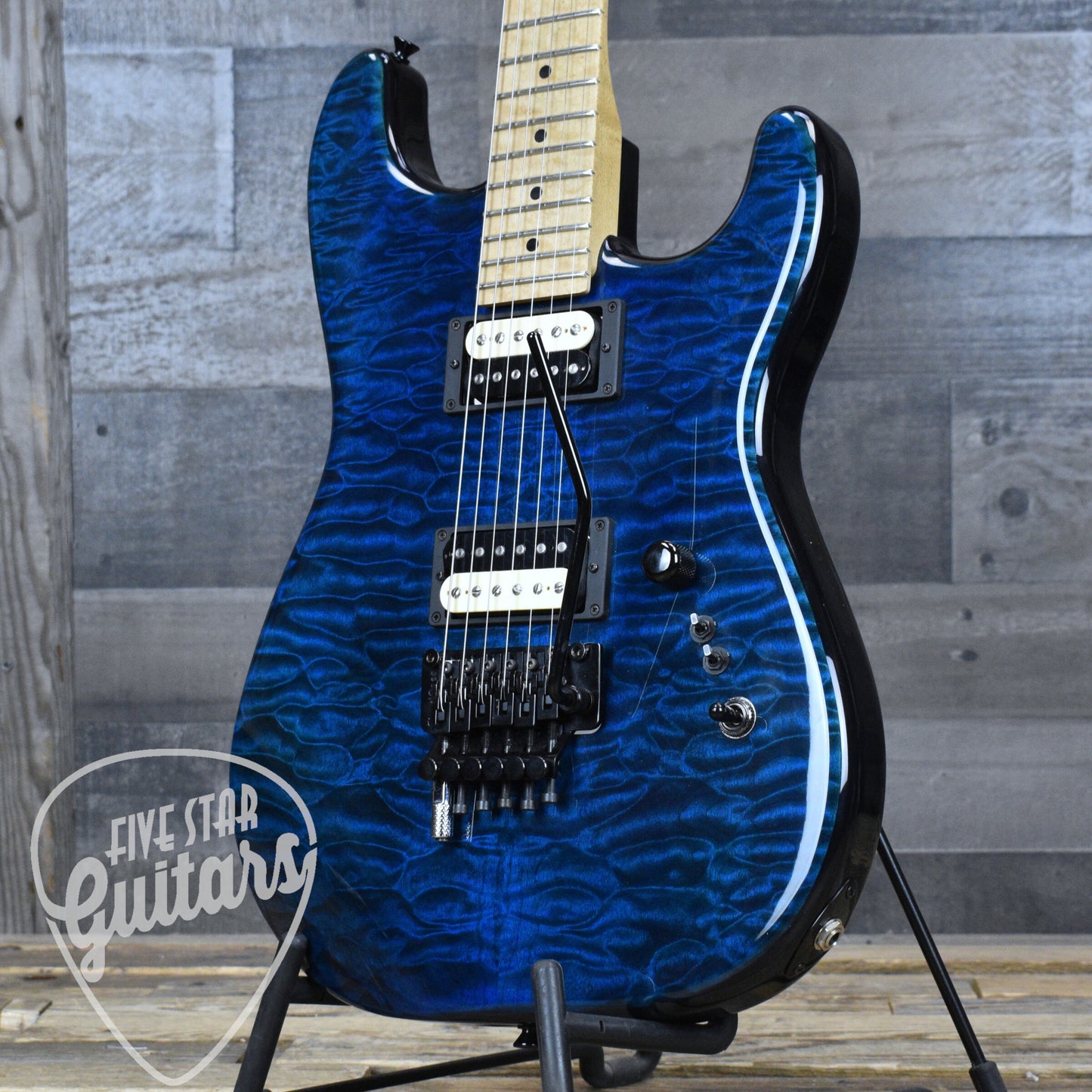 Pre-Owned Wayne Guitars Exotic Rock Legend #347 - Blue with Hardshell Case