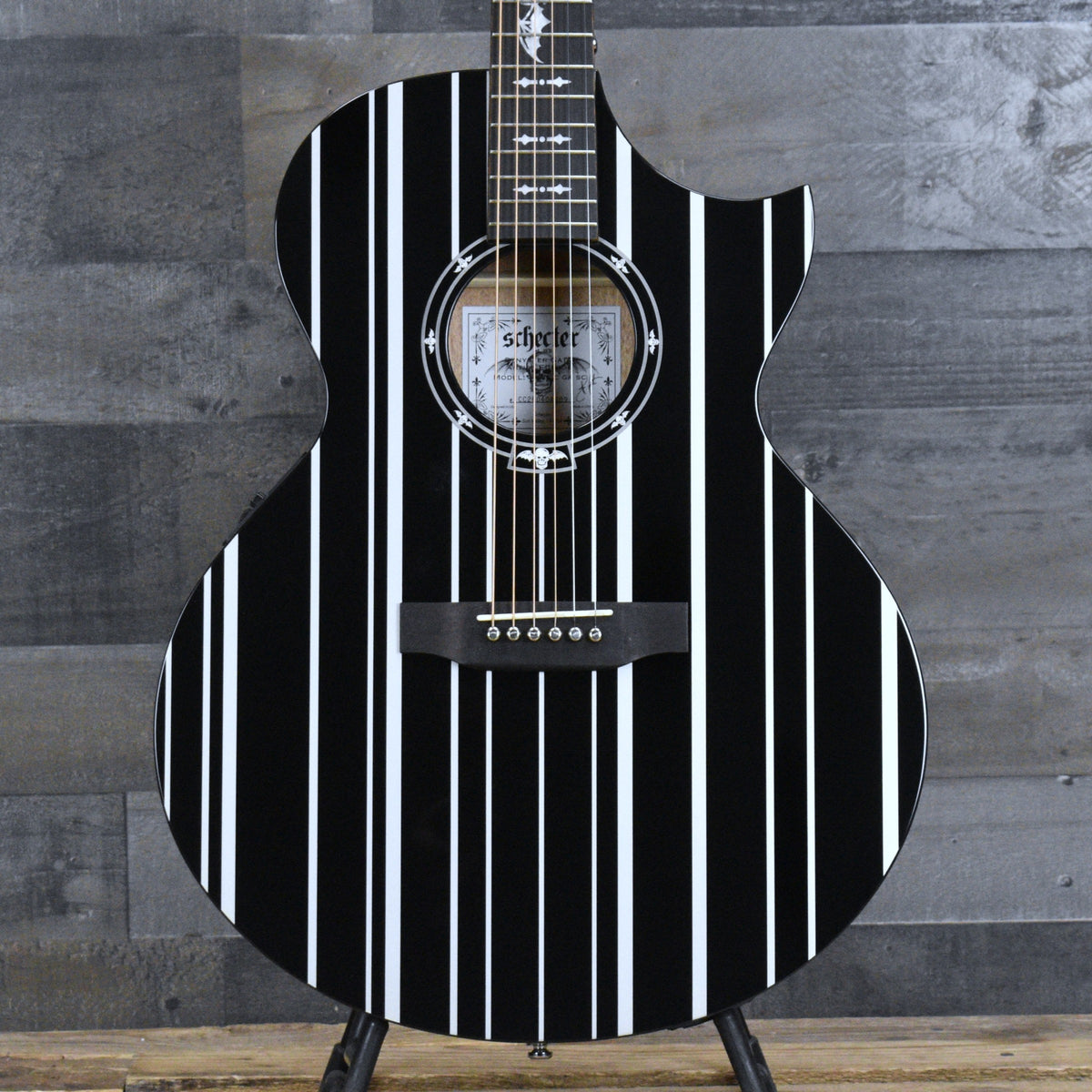 Schecter Synyster Gates Acoustic - Gloss Black with Silver Pinstripes