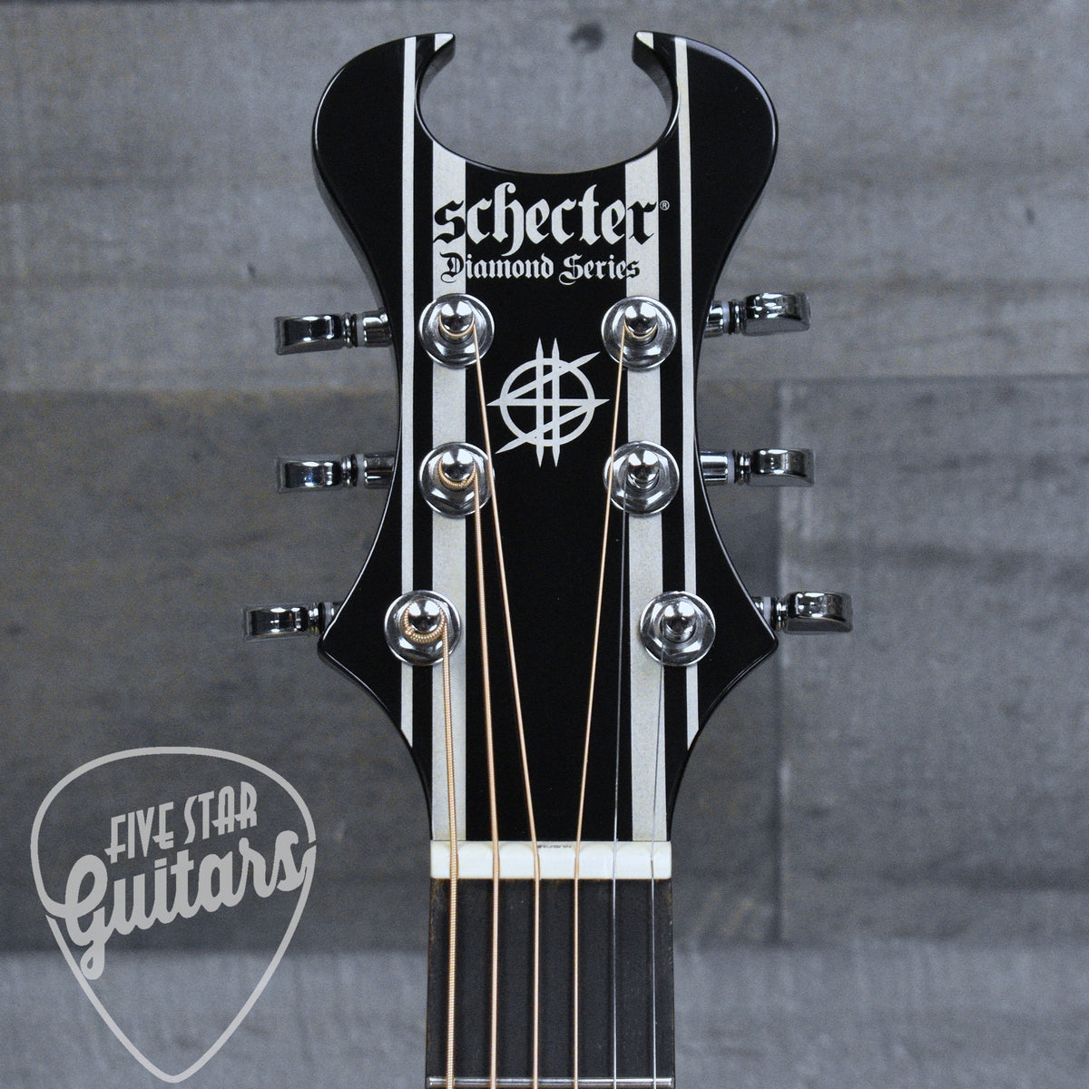 Schecter Synyster Gates Acoustic - Gloss Black with Silver Pinstripes