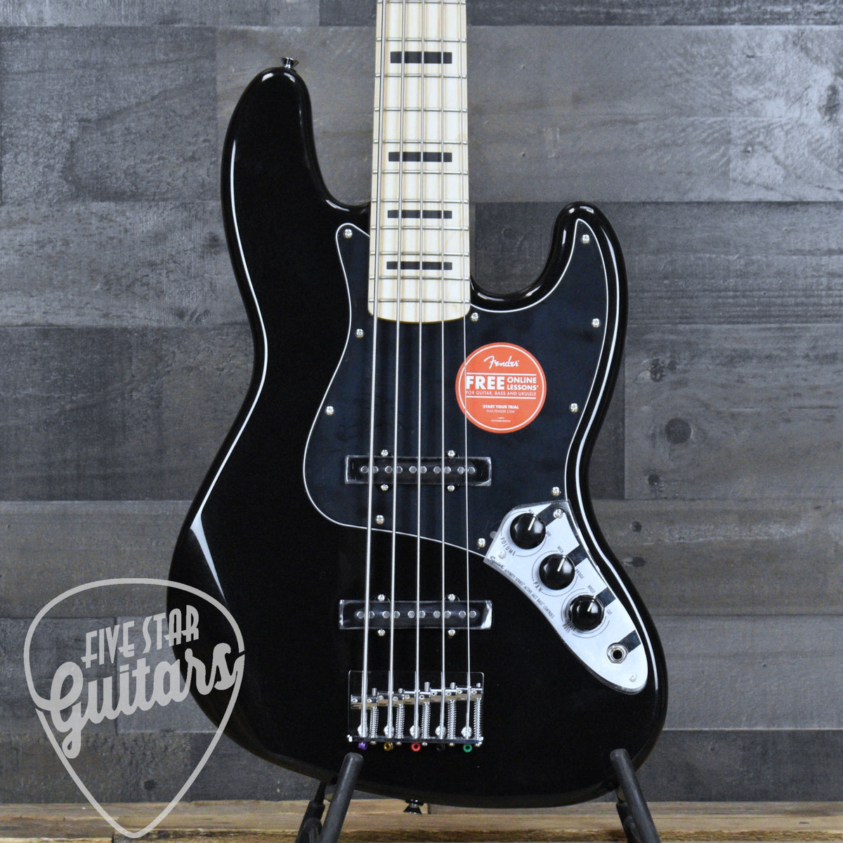 Squier Affinity Series Active Jazz Bass V - Black Metallic