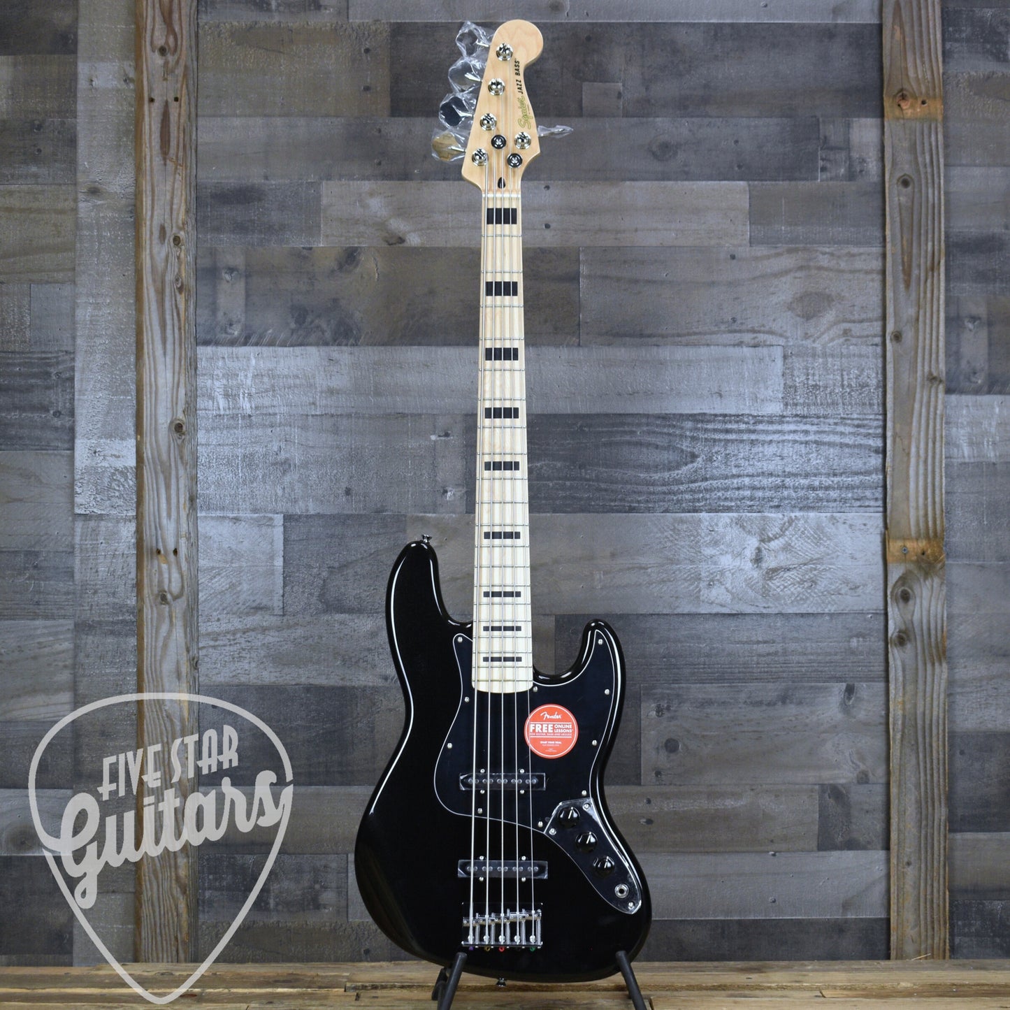 Squier Affinity Series Active Jazz Bass V Maple Fingerboard - Black Metallic