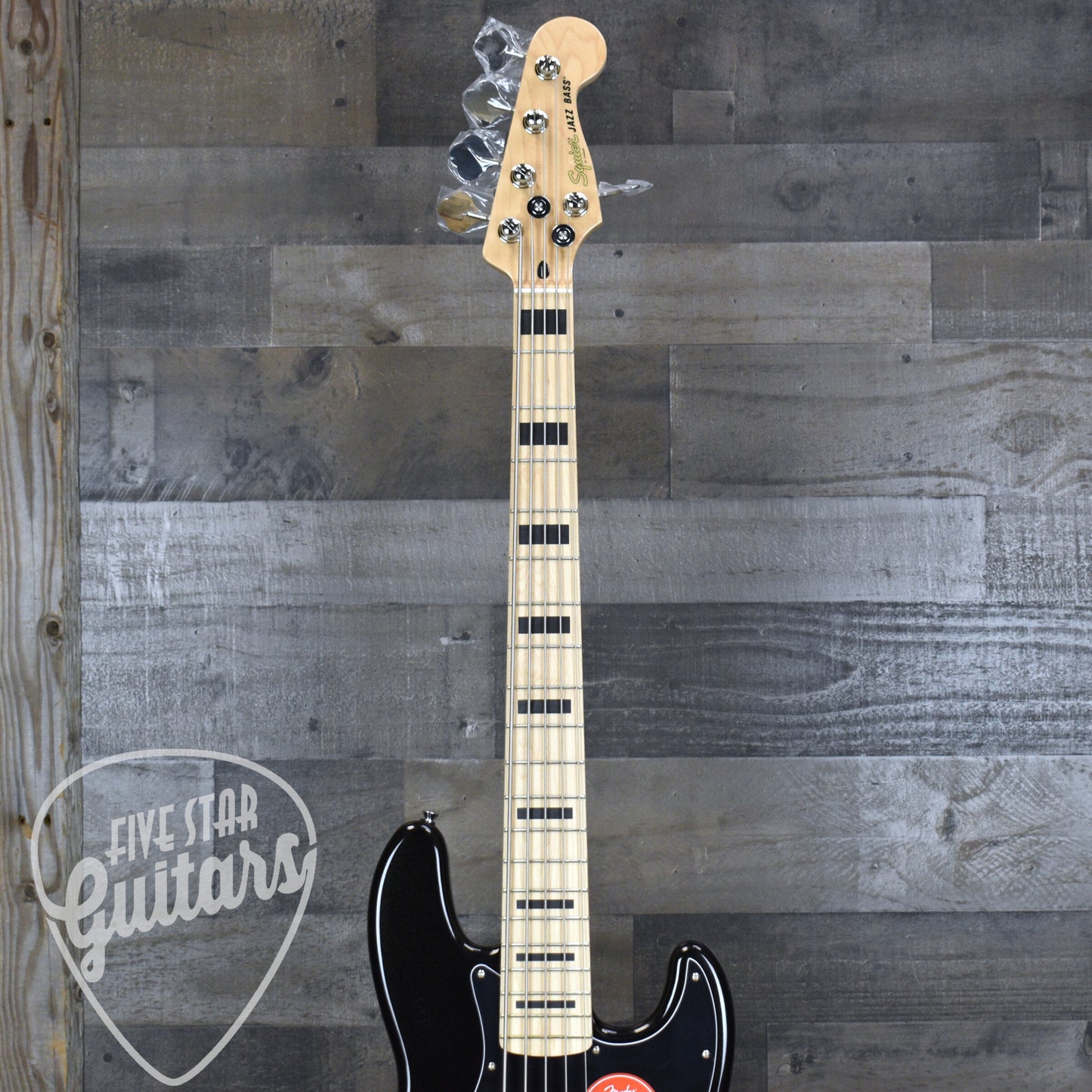 Squier Affinity Series Active Jazz Bass V Maple Fingerboard - Black Metallic