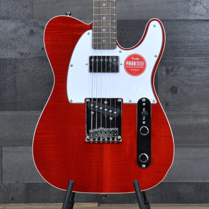 Squier Affinity Series Telecaster SH Flame Maple Top - Crimson Red Transparent