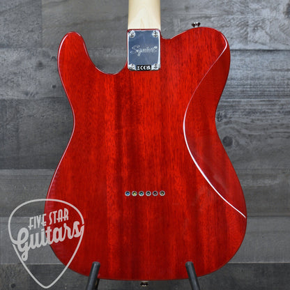 Squier Affinity Series Telecaster SH Flame Maple Top - Crimson Red Transparent