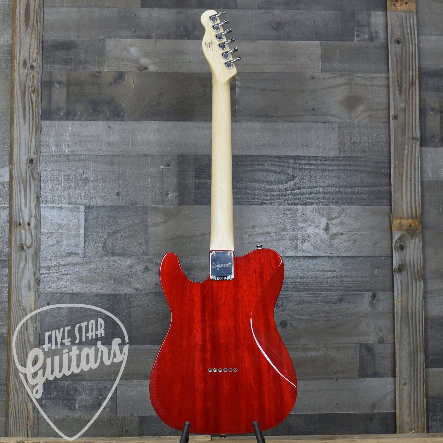 Squier Affinity Series Telecaster SH Flame Maple Top - Crimson Red Transparent
