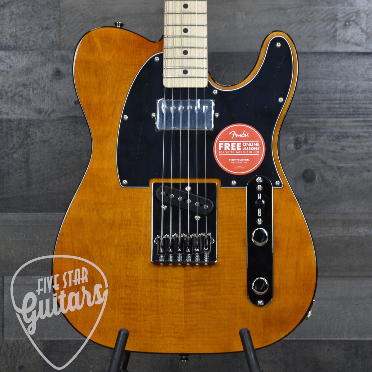 Squier Affinity Series Telecaster SH Flame Maple Top - Mocha