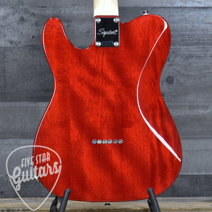 Squier Affinity Series Telecaster SH Flame Maple Top - Crimson Red Transparent