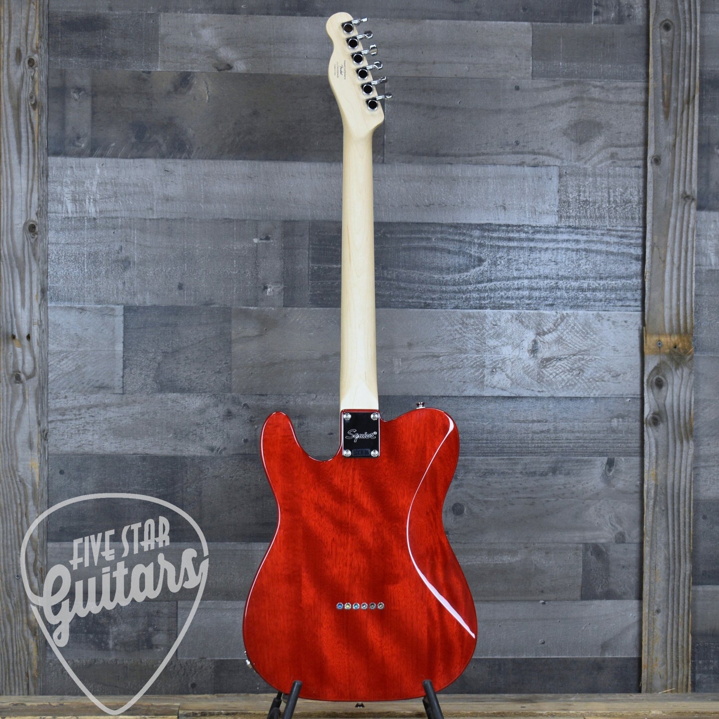 Squier Affinity Series Telecaster SH Flame Maple Top - Crimson Red Transparent