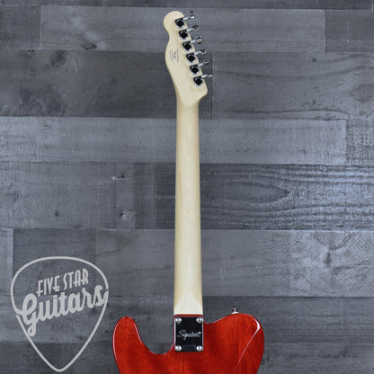 Squier Affinity Series Telecaster SH Flame Maple Top - Crimson Red Transparent