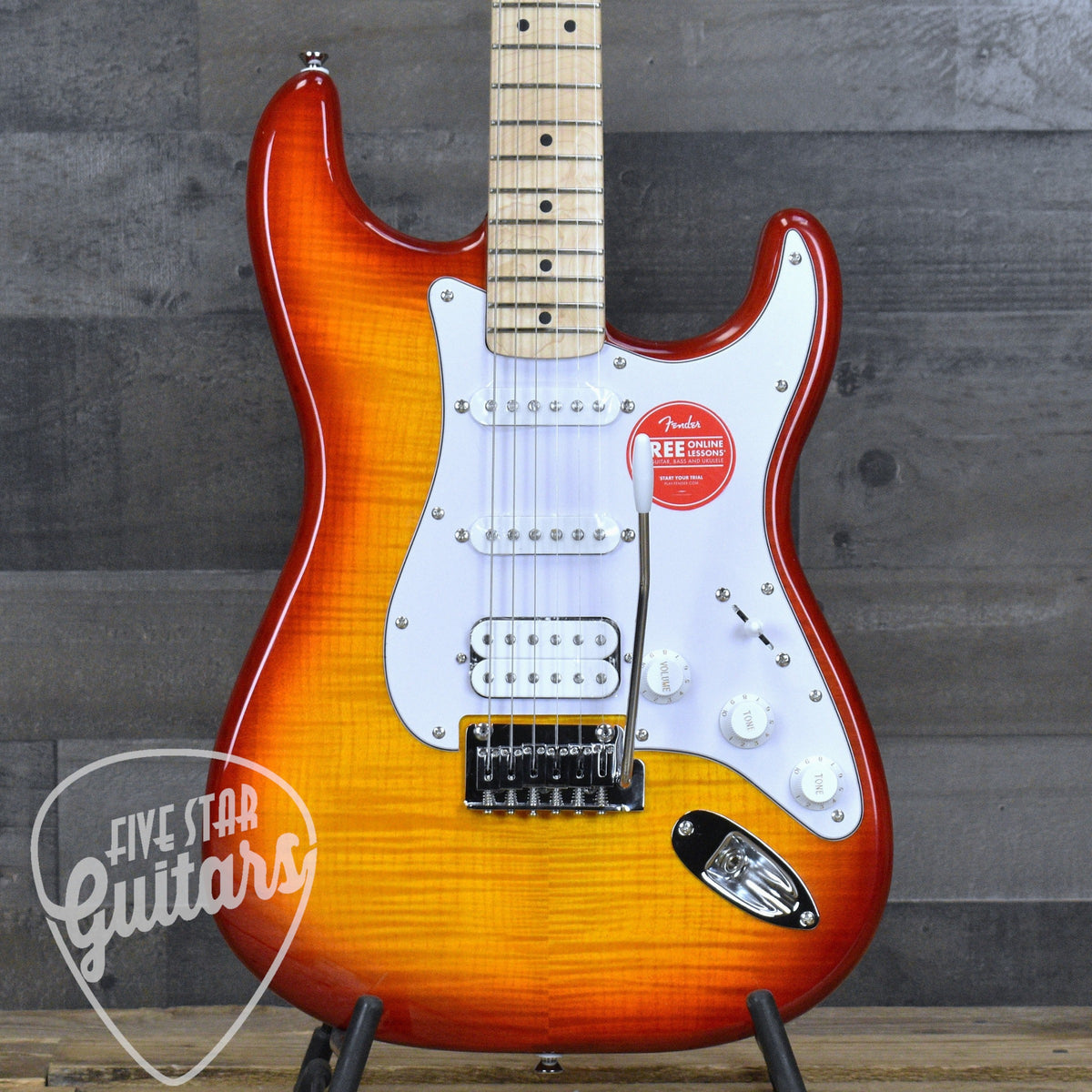 Squier Affinity Stratocaster HSS Flame Maple Top - Sienna Burst