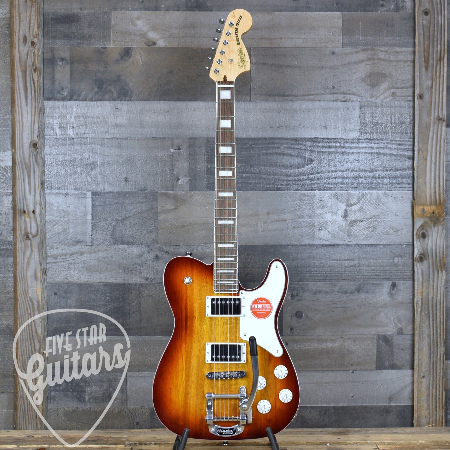 Squier Paranormal Troublemaker Telecaster Deluxe Bigsby - Honey Sunburst