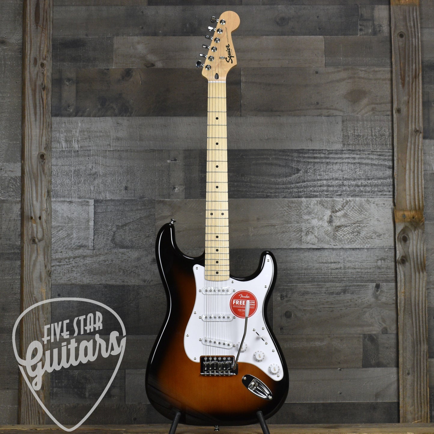 Squier Sonic Stratocaster Maple Fingerboard White Pickguard - 2-Color Sunburst