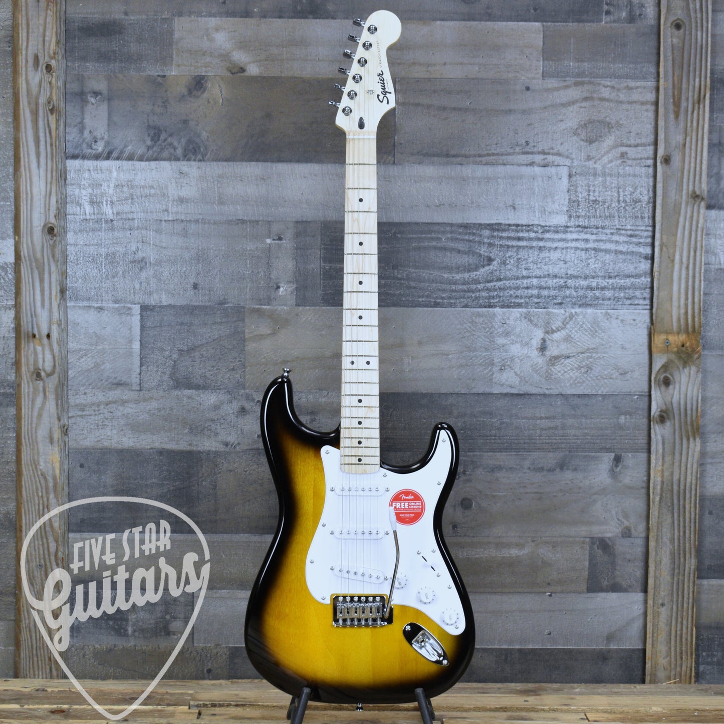 Squier Sonic Stratocaster Maple Fingerboard White Pickguard - 2-Color Sunburst