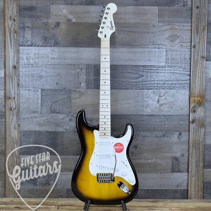 Squier Sonic Stratocaster Maple Fingerboard White Pickguard - 2-Color Sunburst