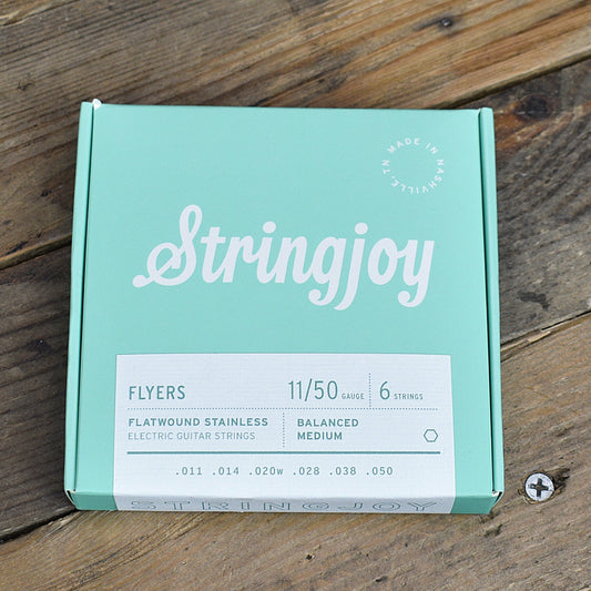 Stringjoy Flyers 11-50 Balanced Medium Gauge - Flatwound Stainless Electric Guitar Strings