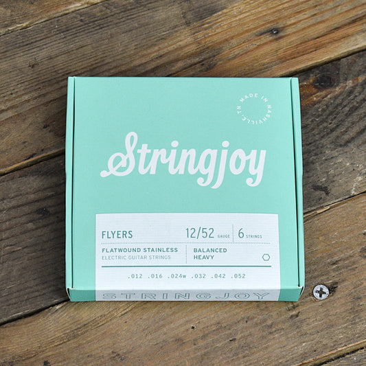 Stringjoy Flyers 12-52 Balanced Heavy Gauge - Flatwound Stainless Electric Guitar Strings