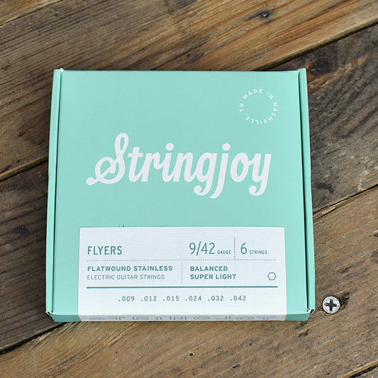 Stringjoy Flyers 9-42 Balanced Super Light Gauge - Flatwound Stainless Electric Guitar Strings
