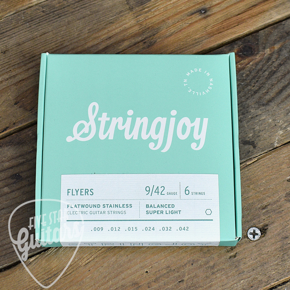 Stringjoy Flyers 9-42 Balanced Super Light Gauge - Flatwound Stainless Electric Guitar Strings