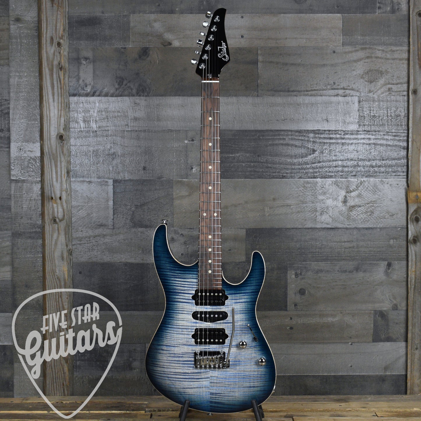 Suhr Modern Plus - Faded Trans Whale Blue Burst with Gig Bag