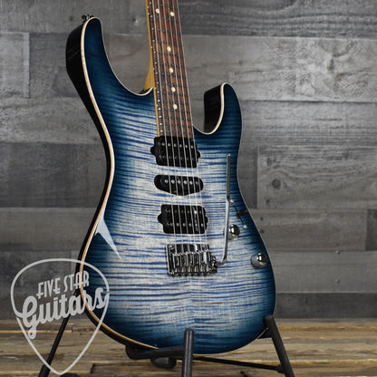 Suhr Modern Plus - Faded Trans Whale Blue Burst with Gig Bag