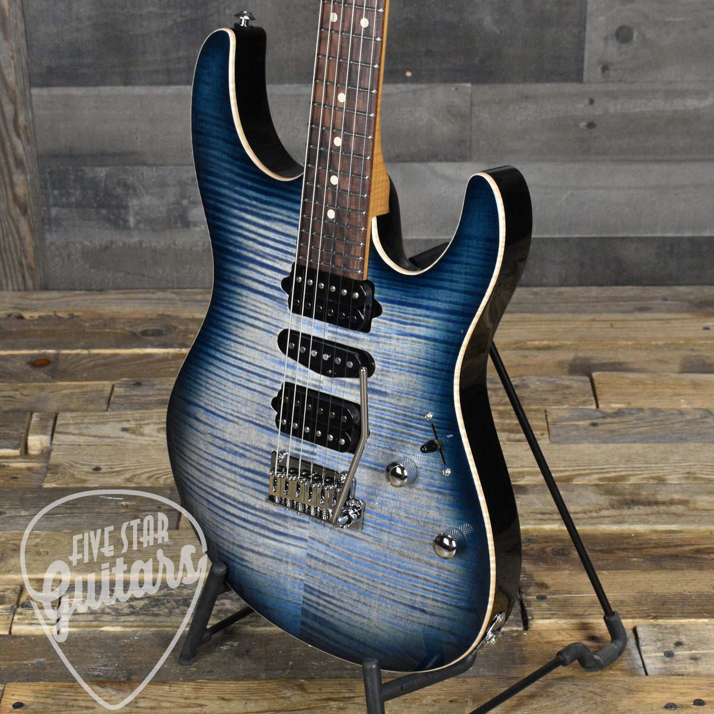 Suhr Modern Plus - Faded Trans Whale Blue Burst with Gig Bag