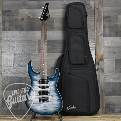 Suhr Modern Plus - Faded Trans Whale Blue Burst with Gig Bag